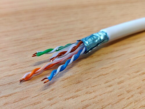 A twisted pair cable with shielding